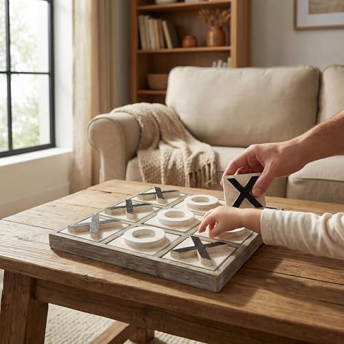 Juego de Mesa Tic Tac Toe de Madera 12.6" miniatura 4