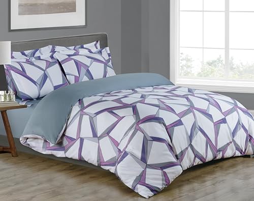 Majestic Giftware Madison Linen 8 Pcs Twin Size Bedding Set (BL502-T) | Tokyo Comfort - Mauve 300 TC Cotton Sateen Durable & Eashable | 2 Fitted Sheets, 2 Duvets, 4 Pillowcases - Choice Collection