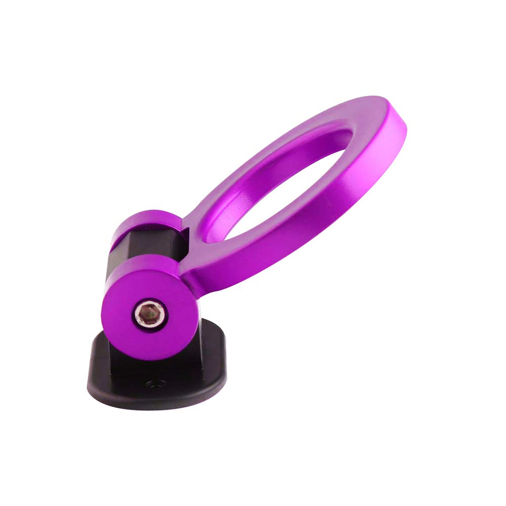 idain Universal ABS Racing Style Front Rear Bumper Sticker Car Accessories Auto Trailer Ring Hook Kit for Decoration,Purple