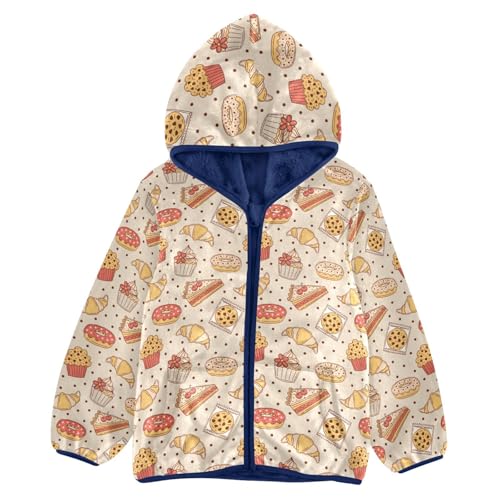 Bakery Pastries and Desserts Girls Fleece Jacket Girls Fall Jacket Girls Zip Up Hoodie Girls Sherpa Jacket 2-10T