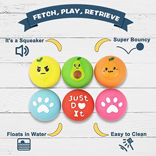 Pawdoer Squeaky Dog Toys - Soft Latex Rubber Squeaky Dog Ball For Small Dogs Puppies - Bounce Dog Squeak Toys Balls With Funny Cute Face #TOP3