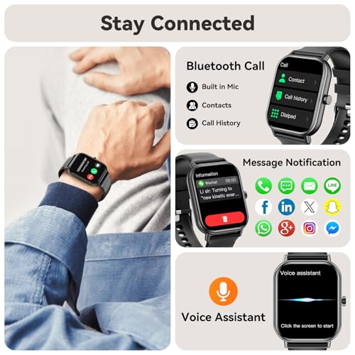 Haulvean Smart Watch for Men Women Answer/Make Calls,1.85''HD Smartwatch with Pedometer 24/7 Heart Rate SpO2 Sleep Monitor,110+ Sports Fitness Watch,IP68 Waterproof Activity Tracker for Android iOS - Image 3