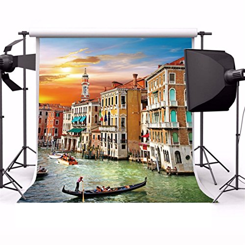 YongFoto 1,5x1,5m Sfondo Fotografico Mare Town