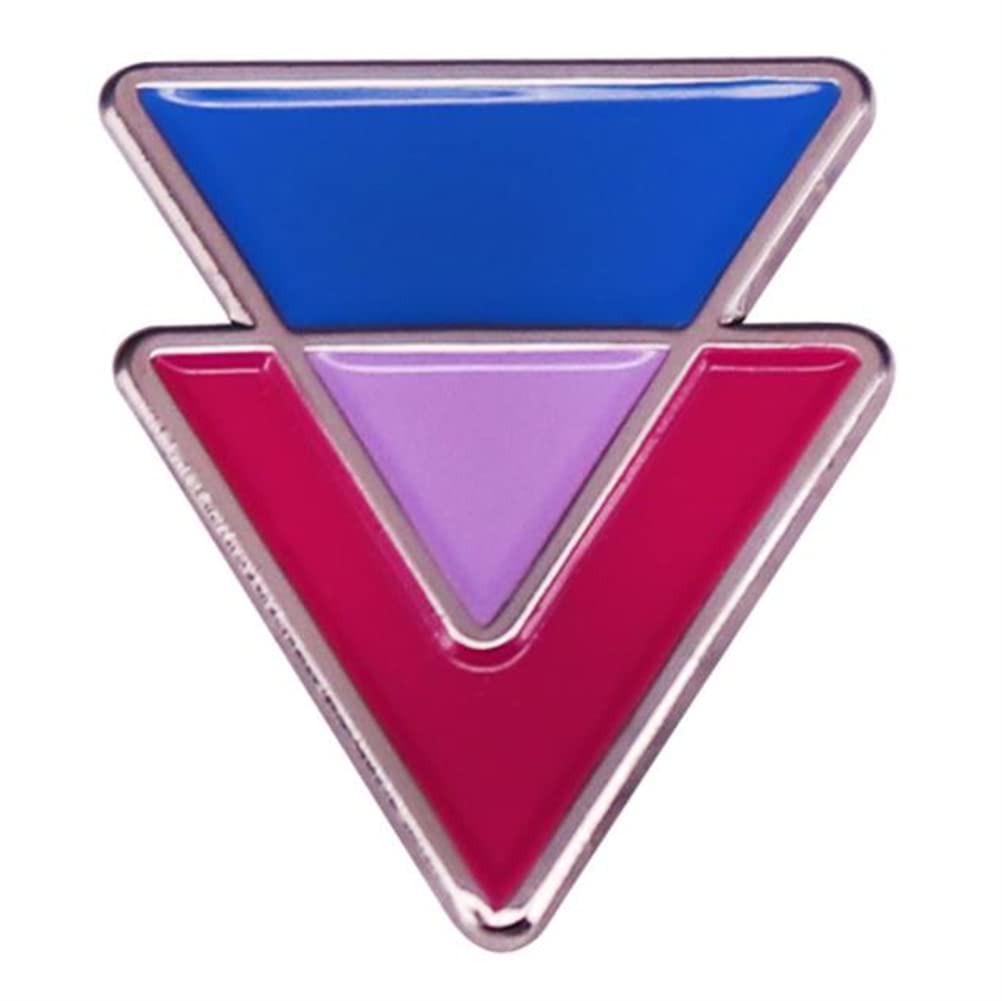 Gay Pride Triangle Rainbow Flag LGBT Enamel Pins Brooches Bisexual Triangles Biangles Pink Purple Blue Enamel Pin Support Homosexual Bisexual Lesbian Women Men Jewelry, Alloy Steel, no gemstone
