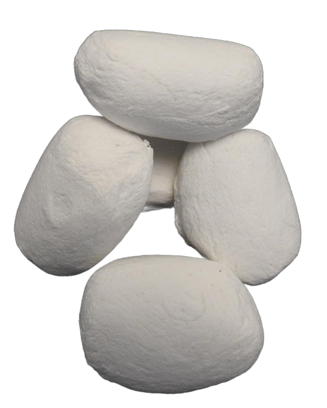 Coals 4 You - 20 Guijarros de Cerámica Blancos para Chimeneas de Bio-etanol y Gas