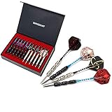 WINSDART Darts Metal Tip Set Professional Metal Darts for Dartboard Steel Tip Darts with Nonslip Iron Barrel Aluminum Dart Shafts,Extra Flights,Dart Sharpener,Gift Box