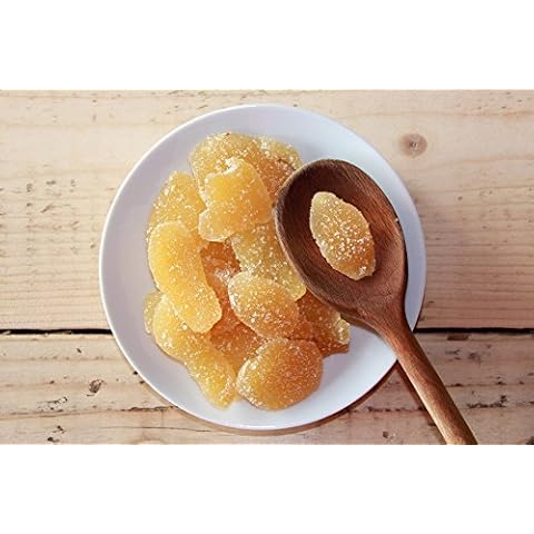 Kandierter Ingwer in Stücken 1 kg | Dehydrierte Trockenfrüchte Glasierte Ingwerscheiben | Kandierter Ingwer in Scheiben | Gesüßte getrocknete Blätter | IDEAL für Rezepte | Vegetarier und Veganer Cover