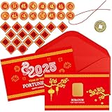 Winlyn 28 Sets Chinese New Year Fortune Cards with Red Envelops Chinese Coins Chinese Stickers Scratch Off Fortune Games Gifts for Kids Chinese Lunar New Year Spring Year of The OX 2021 Party