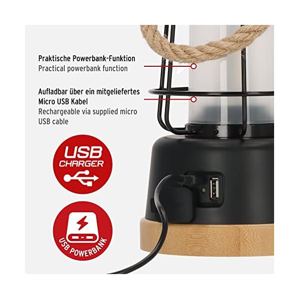 Brennenstuhl LED Akku Campinglampe CAL 1 (350 lm, IP44, bis zu 75h Leuchtdauer, stufenlos dimmbar, mit integrierter… – Bild 5