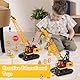 SKIKHN Kran Spielzeug, 2,4G Kran Ferngesteuert, Ferngesteuerter Spielzeugkran, Großer RC Kranspielzeug mit Lichtern und Geräuschen, Weihnachten Kindertag Geburtstag Geschenke für Kinder