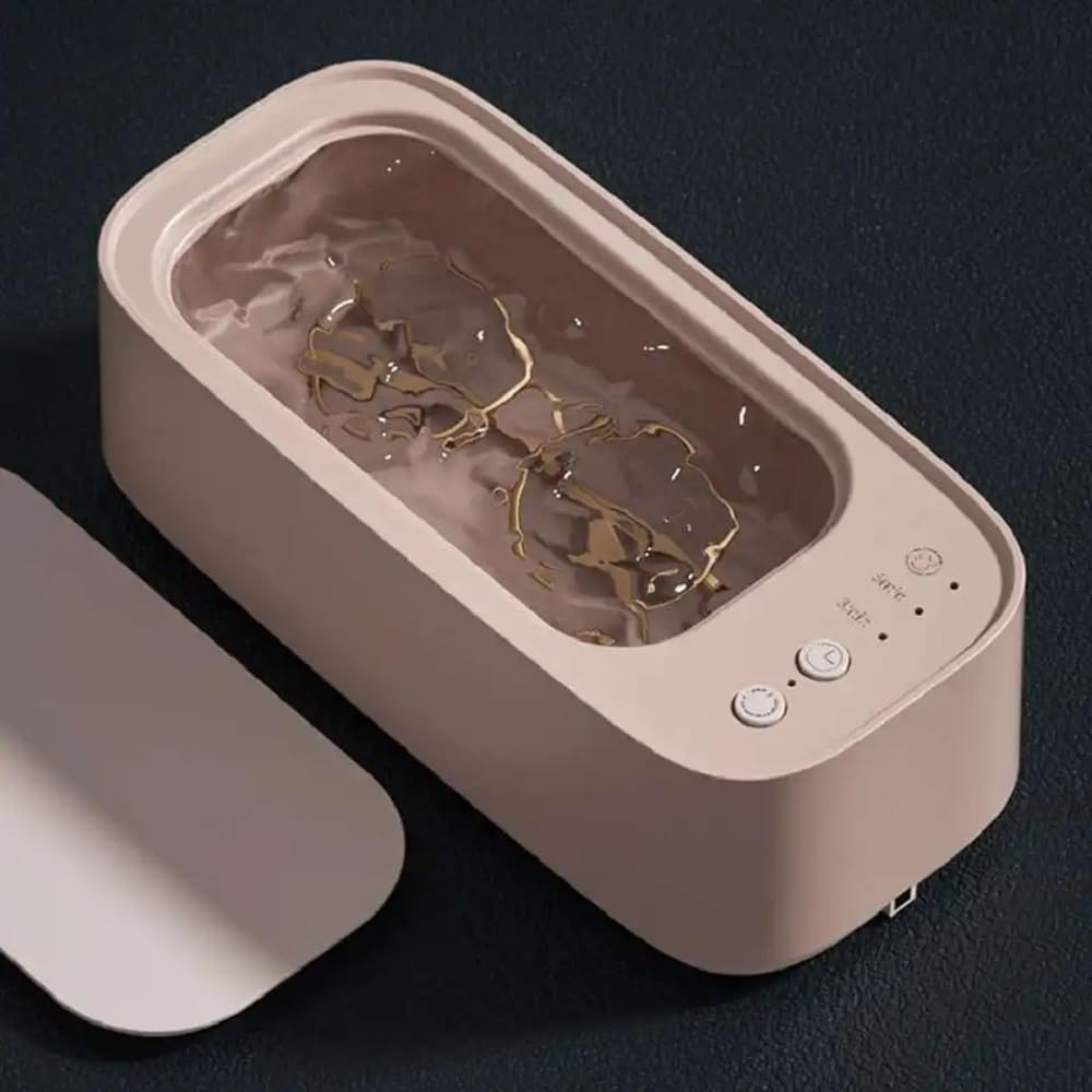 Photo 1 of 300ML Portable Ultrasonic Jewelry Cleaner, USB powered Portable Professional Ultrasonic Mini Cleaner Portable Eyeglasses Cleaning Machine Ring Glasses Watches Denture Clean (Green)