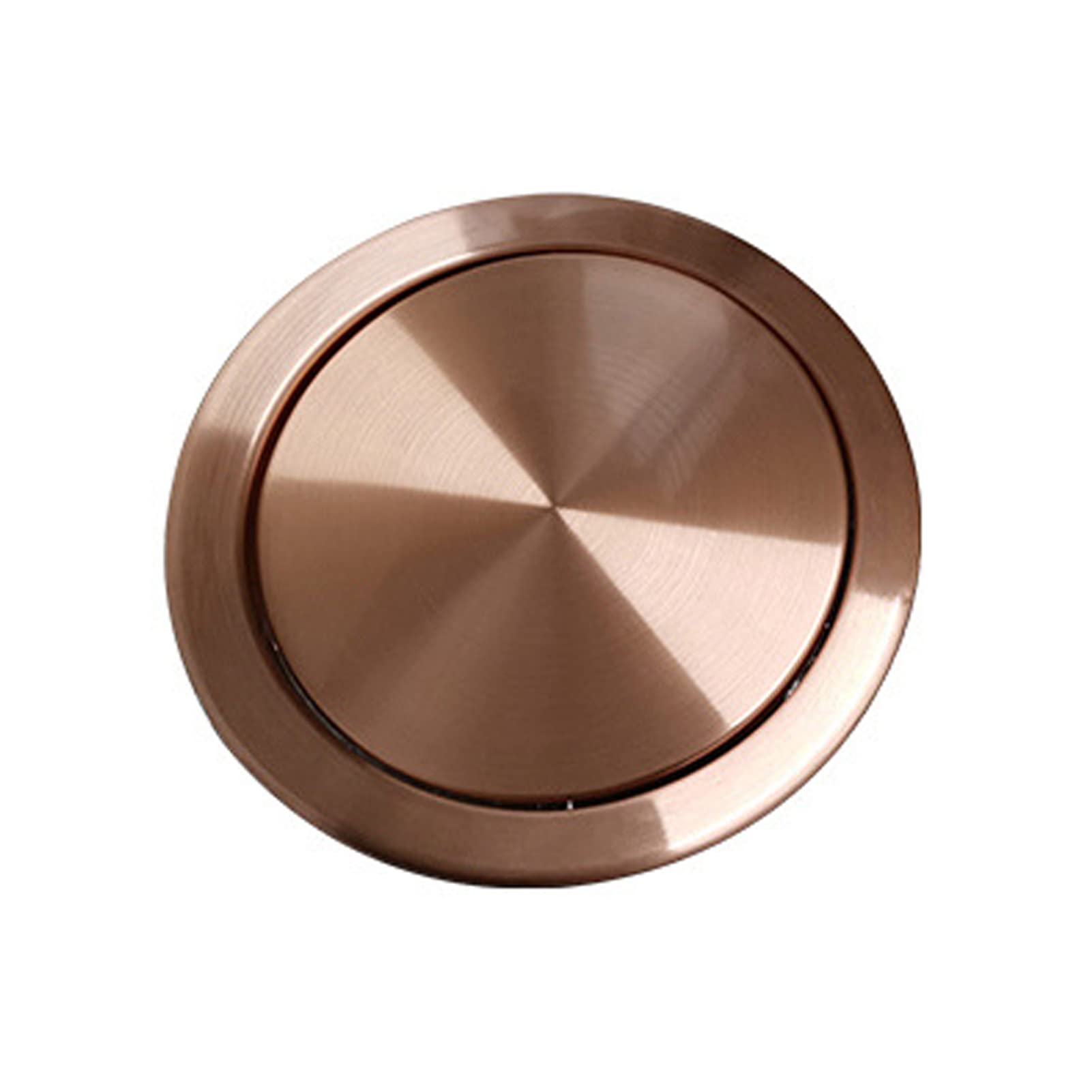 DFGHNBVC Trash Can Lid, Round Recessed Countertop Cover, Balance Swing Flap Garbage Lid, All Brushed 304 Stainless Steel Built In Waste Chute Cover For Kitchen,Yxg98T2054-Silver/430,Rose Gold