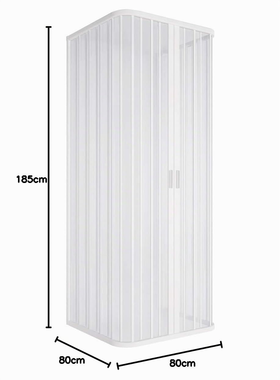 Yellowshop - Box Doccia 3 Lati Terry in PVC Bianco – Apertura Centrale a Soffietto, Reversibile – Cabina Doccia Pieghevole Salvaspazio, Facile da Montare – Made in Italy (Bianco, 80x80x80 cm)