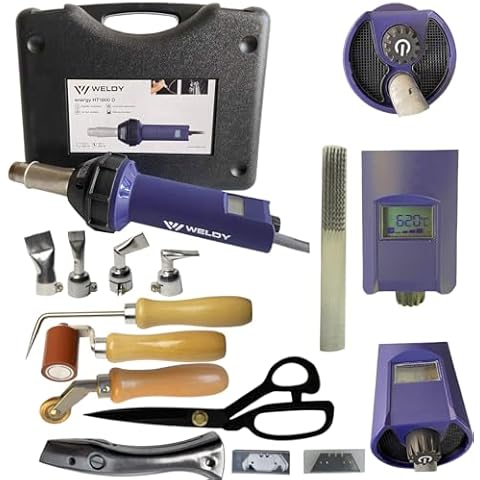 WELDY HT1600D Digital Control Hot Blast Torch Heat Gun TPO PVC PE CPE ECB EPDM Hot Welder Hand Held Plastic Welder (HT1600D Kit) Cover