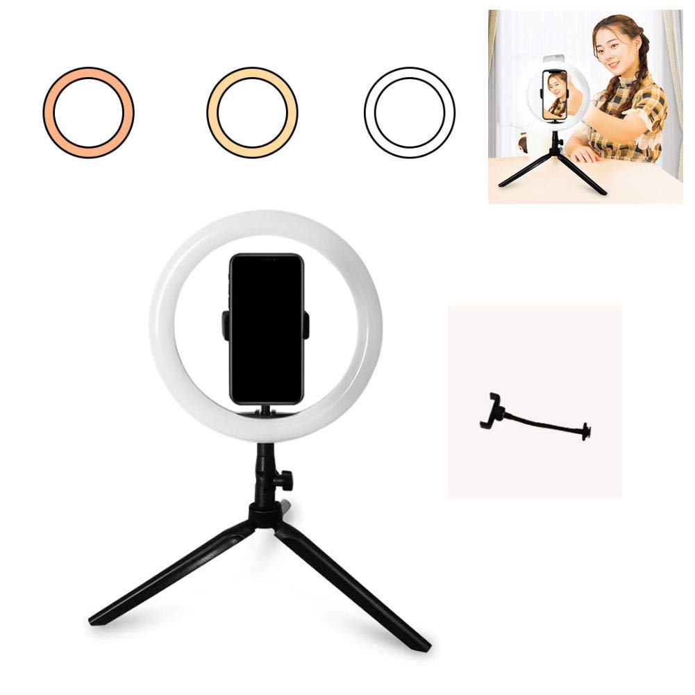 NANANA Kit Luce ad Anello, Luce ad Anello a LED, Fotografia LED Video Luce da Studio dimmerabile ad Anello Live Studio con Treppiede per Fotografia Selfie Live Studio[Scelta Multipla],A