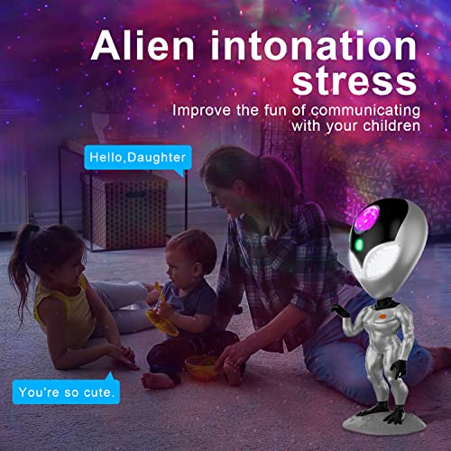 Talking Night Light Star Projector, Valktech Galaxy Projector For Bedroom, Light Projector With Aliens Repeat Function, 8 Colors Sleep Light For Home Decor, Ceiling, Party #TOP3