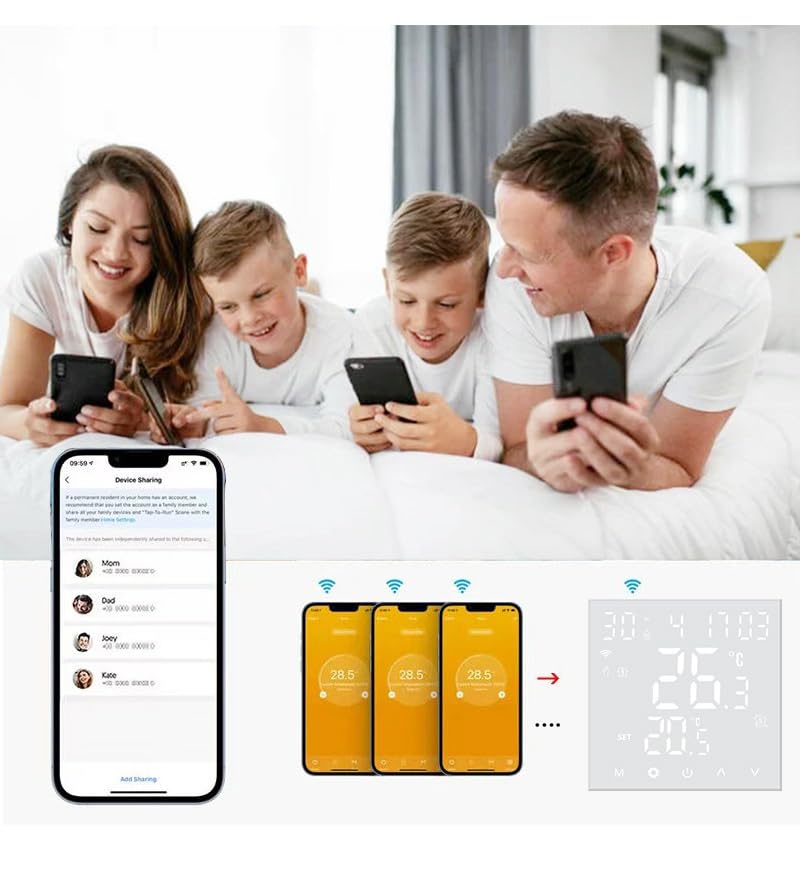 Zigbee Thermostat intelligent pour chauffage électrique au sol, programmable, économie d'énergie, application et commande vocale et télécommande, hub requis, fonctionne avec Alexa, 16 A.