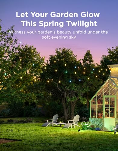 Image of Govee Clear Bulb Outdoor String Lights 144ft, RGBWIC Smart Outdoor Lights with 45 Dimmable LED Bulbs, 111 Scene Modes, IP67 Waterproof & Shatterproof, Works with Alexa, Google & Matter for Patio