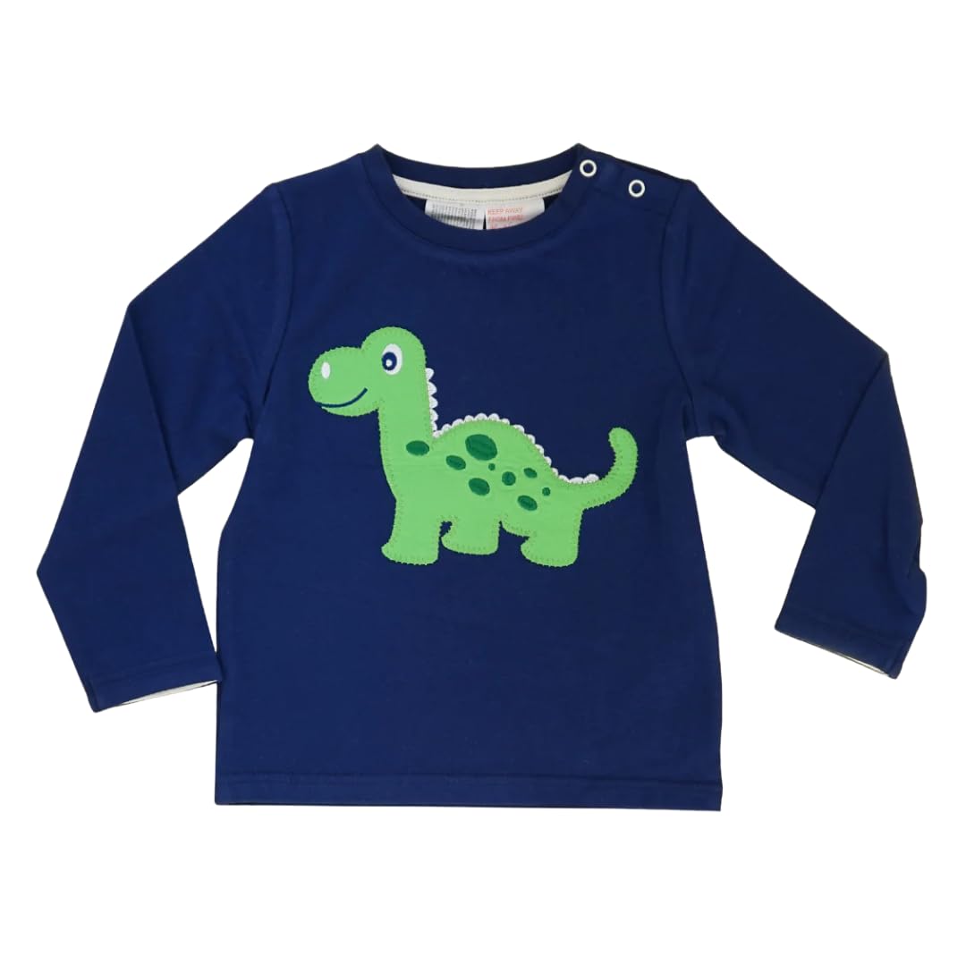 Blade & Rose | Maple The Dino Top | Unisex Clothing for Children 3-4 Years | Navy/Green