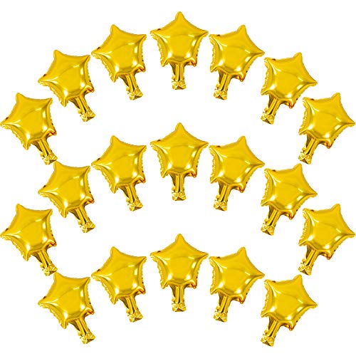100 Pcs 5'' Gold Star Shaped Balloons Foil Balloons Mylar Balloons for Baby Shower, Gender Reveal, Wedding, Birthday or Engagement Party Decoration (Gold)