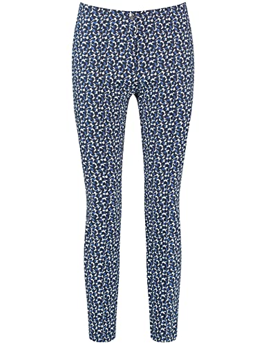 Gerry Weber Damen Gemusterte 7/8 Hose Slim Fit Gemustert 7/8 Länge Blau...
