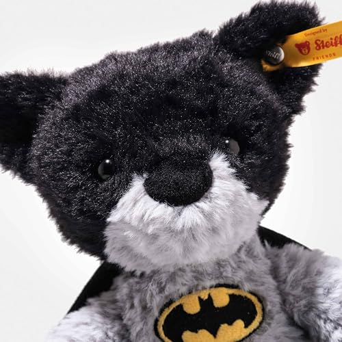 Steiff Teddybär Batman 29cm bunt, Kuscheltier Superheld, ideal für Kinder und Fans, Plüsch Bär im Batman Look, aus kuschelweichem Plüsch, waschmaschinenfest