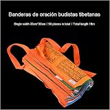 Buddyzm tybetański, flagi modlitewne/medytacja, wystrój domu Zen, Outdoor, tybetańskie flagi na szczęście, szczęście, długowieczność i dobrobyt (rozmiar pojedynczego arkusza 33 cm × 30 cm, łącznie 50