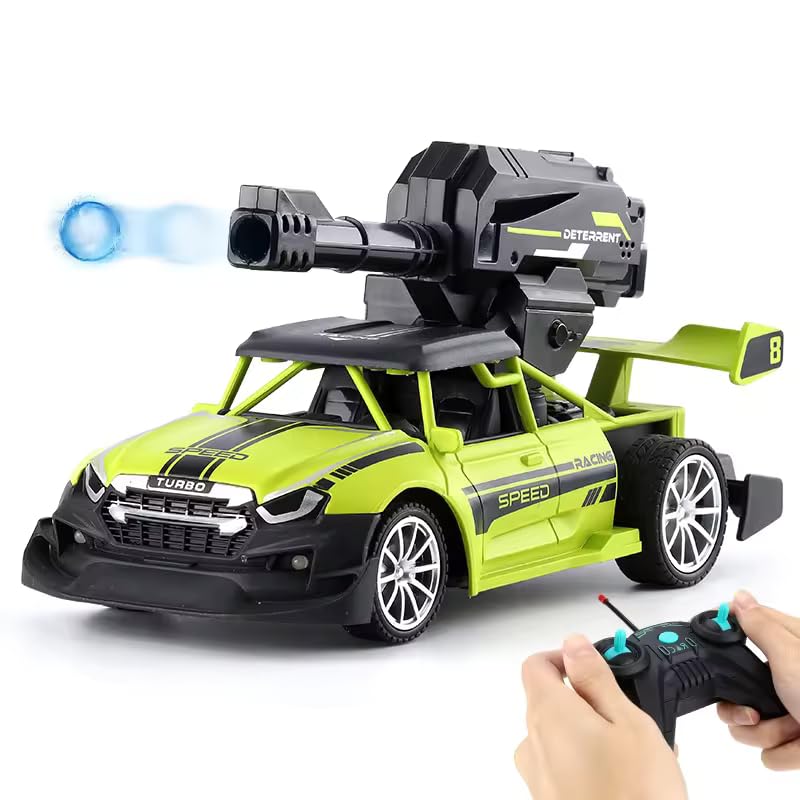 Image of Crackles High Speed Gel Water Bomb Shooting Rechargeable Remote Control Racing Car 1:20 Scale Fast RC Vehicle Toys for Kids - Random Colours
