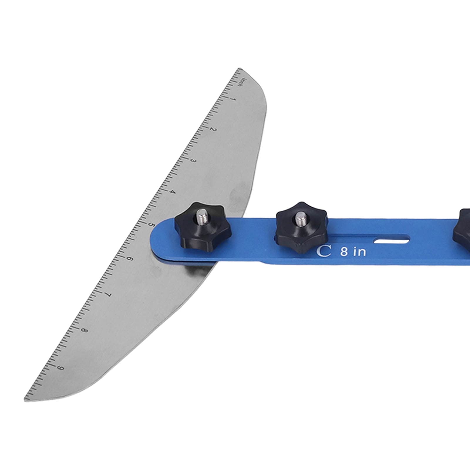 Jeffergarden Herramienta de Plantilla de Calibre de Peldaños de Escalera, Herramienta de Trazado de Estante de Plantilla de Escalera de Aleación de Aluminio de 11-60 Pulgadas, Bloqueo de ángulo de 4