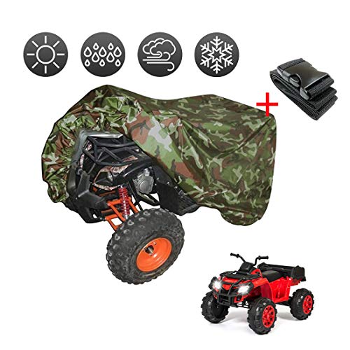 SHDlYE Lawn Mower Cover ATV Cover Camouflage Waterproof, 190T Protects 4 Wheeler From Snow Rain or Sun, Large Universal Size, with Storage Bag and Buckle,XL