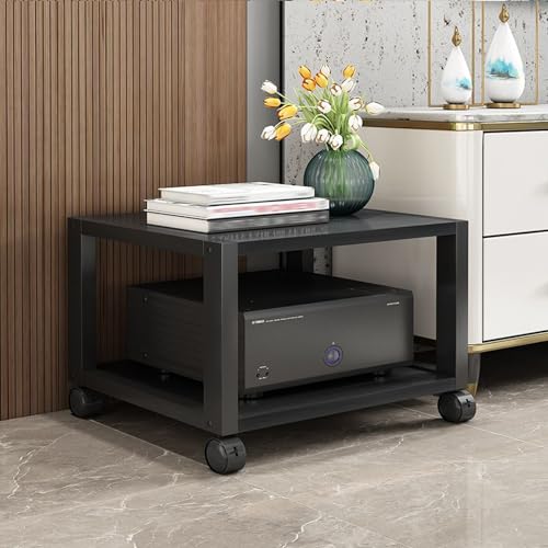 Metalowa Szafka Na Sprzęt Audio Z Kółkami I Regulowanymi Półkami Z Płyty Mdf, 2-, 3-, 4-, 5-Poziomowa Szafka Na Sprzęt Audio-Wideo Stereo Z Ozdobnym Pustym Wzorem Do Salonu, Pokoju Gier I Studia Nagr