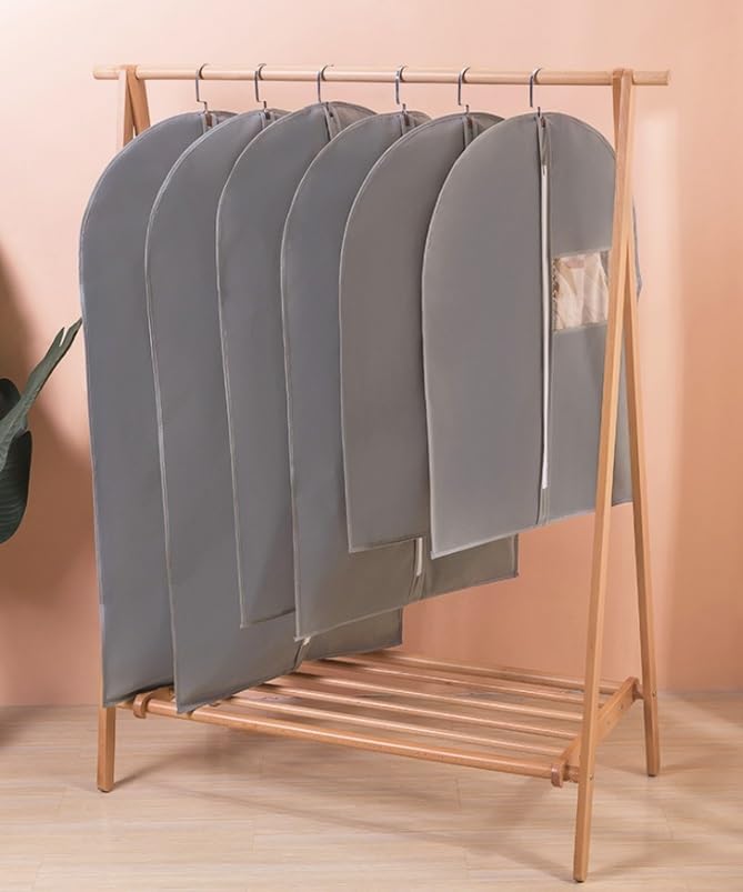Habrur Clothes Cover Foldable 3 Pack Suit Bags Travel Garment Bags With Clear Window For Hanging Clothes Suit Bags (Color : D, Size : 60 * 80cm)4