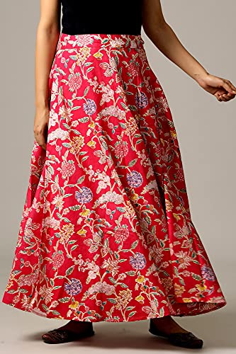 Image of Ravaiyaa - Attitude is everything Cotton Hand Block Floral Printed Wrap Around Women's Free Size Skirt Rapron