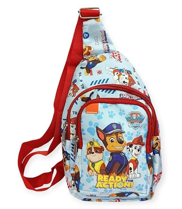 AMANVANI Men Sling Bag, Cartoon Shoulder Messenger Bag (1 Pcs) Crossbody Bag, Chest Sling Bag, Chest Bag Travel Hiking Gift Paw_Pet_Rol Bag, Multicolor