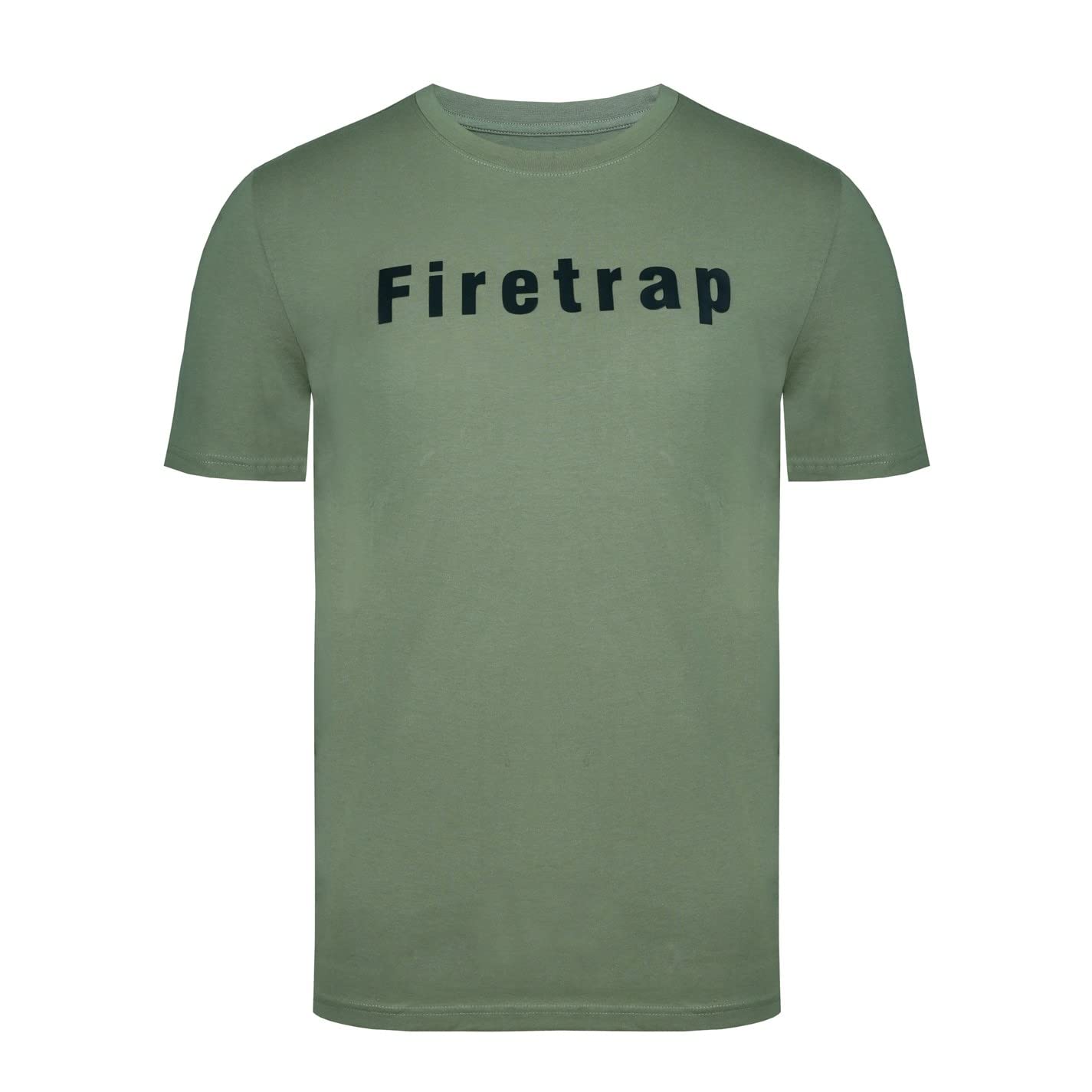 Firetrap Men's Faded Khaki Large Logo T-Shirt