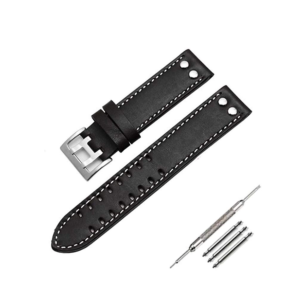 20mm / 22mm Leather Watch Band Strap Fits for Hamilton Khaki Field Aviation H70595593
