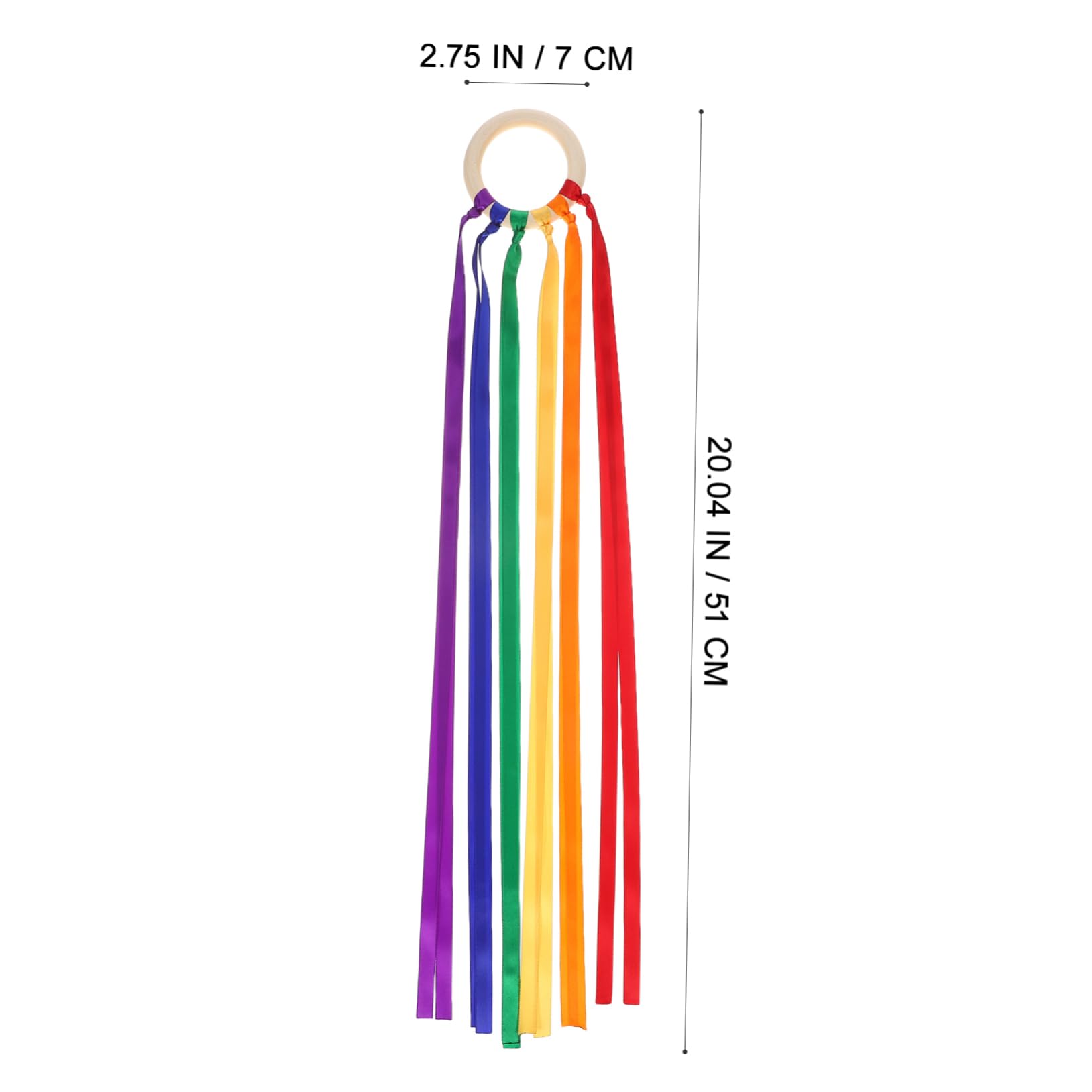 Cerf-volant à Main En Bois Coloré Avec Anneaux Et Rubans Pour Des Jeux Créatifs