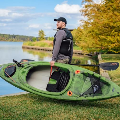 Image of Pelican Argo 100X - Angler Sit in Fishing Kayak - Vapor Black Lime - Lightweight Stable - Ergoform Padded seat - 10 ft