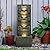 ourrco 39.3" H Concrete Modern Water Fountain 5-Tiers Indoor/Outdoor Water Fountain w/LED Lights Cascading Waterfall Features for Home Garden Backyard Decor