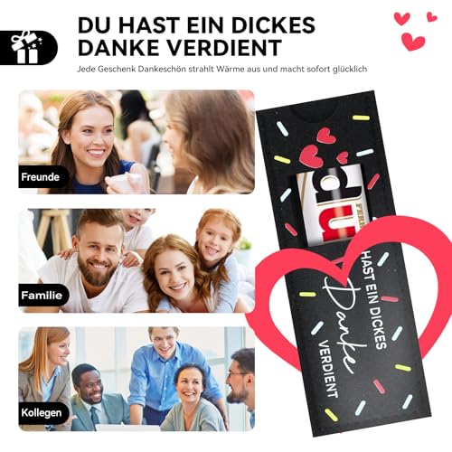 15pcs Dankeschön Geschenke - Du hast ein dickes Danke verdient Geschenk für Kollegen Teams - Hülle Filz Geschenk Verpackung,Ohne Schokolade