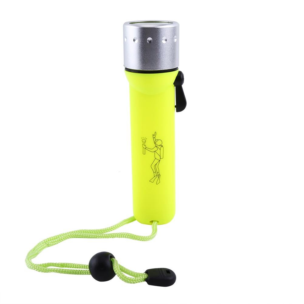 Aramox 180LM LED Waterproof Diving Flashlight Fluorescent Green Underwater Torch with Hand Strap