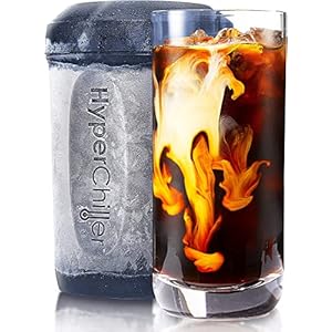 HyperChiller HC2BG Patented Iced Coffee/Beverage Cooler, NEW, IMPROVED,STRONGER AND MORE DURABLE! Ready in One Minute, Reusable for Iced Tea, Wine, Spirits, Alcohol, Juice, 12.5 Oz, Slate Blue