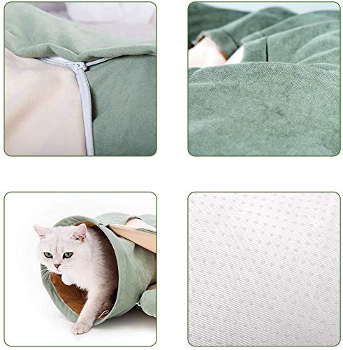 Túnel e tapete de brincadeira de cama de gato 2 em 1 para animais de estimação Gatos Cães Coelhos e