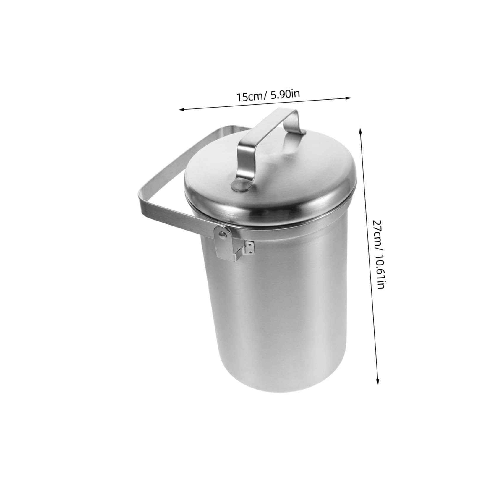 3 Liter Edelstahl Komposteimer für Küche mit Deckel und Tragegriff Geruchsdichter Biomülleimer für Speisereste im Modernen Design für Innenbereich