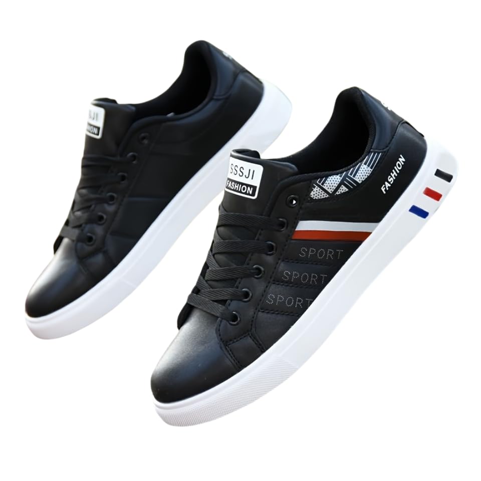 Men's Trendy Street Style Low Top Skateboard Shoes, Comfy Non Slip Lace Up Durable Sneakers for Men's Outdoor Activities