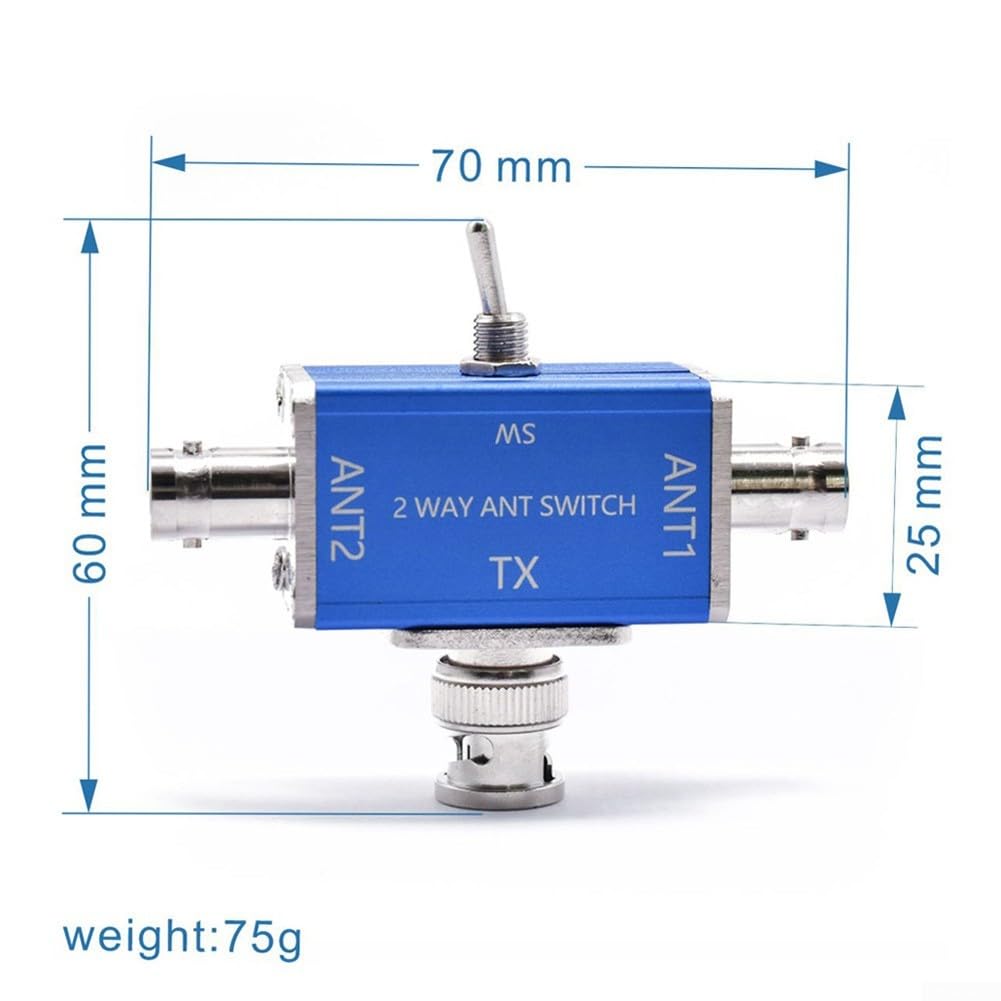 Interruptor de antenas 100W, B04C-2-way CB/HAM Interruptor coaxial de antena manual, divisor de antenas 1-30M (SL-16)