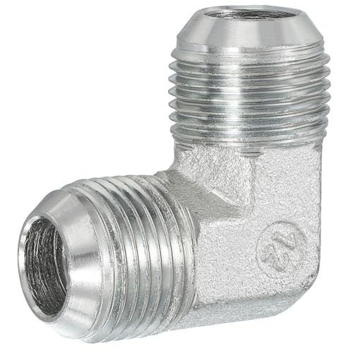 Image of PATIKIL Hex Reducing Nipple Connectors Pipe Adapter 1 1 /16 inch Male 37 Flare JIC x 1 1 /16 inch g Male 90 Adapter, Pipe Fitting Reducer Nipple Adapter Plated Steel Hydraulic Fitting