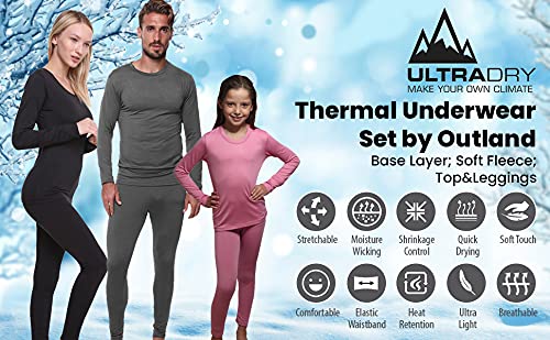 image for Ultra Dry Thermal Underwear for Men; Long John Set for Cold Weather Me