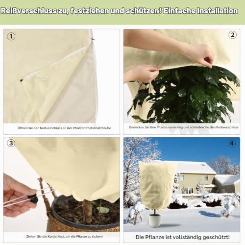 1pc Winterschutz für Pflanzen, 250x360 cm Winterschutz Kübelpflanzensack – Ansicht 6