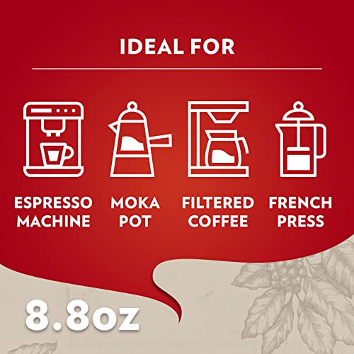 Image of Lavazza Qualita Rossa Ground Coffee, Medium Roast, Arabica and Robusta Blend, 8.8 oz Brick (Pack of 20)